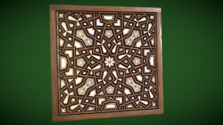 Al Rifai Mosque Geometric Motif panel. 3D Model