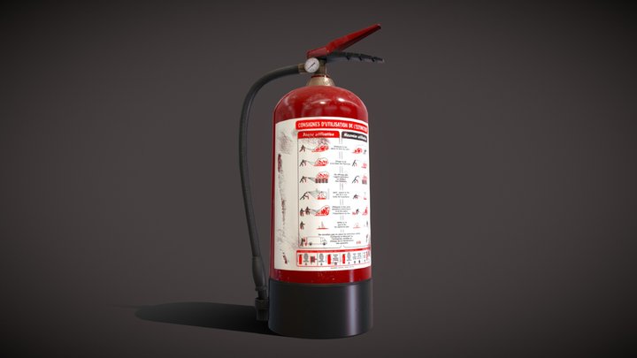 Damaged Fire Extinguisher - Downloadable 3D Model