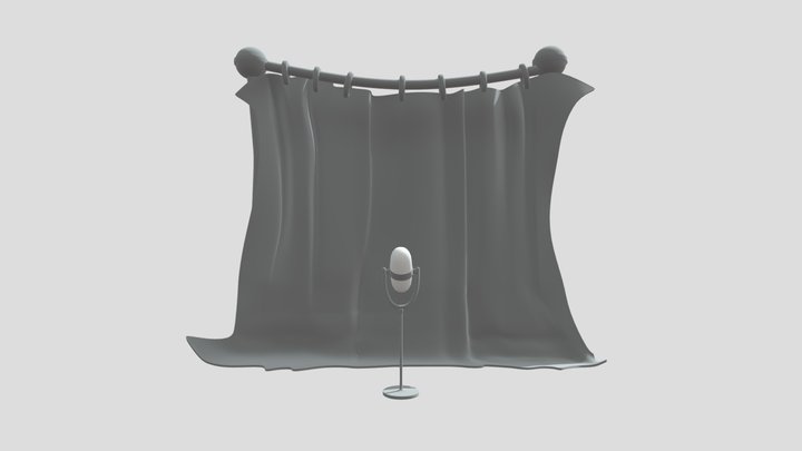 Quartet's Curtain And Microphone 3D Model