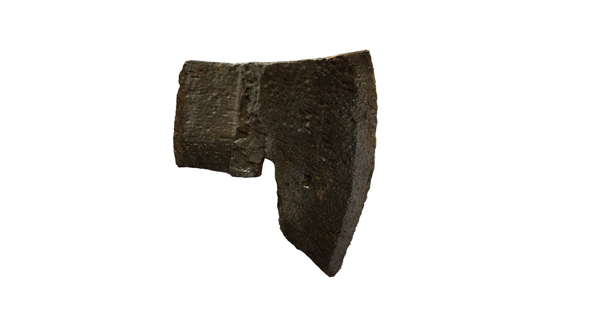 Axe head with punched maker's mark