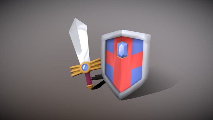 Tunic Sword & Shield 3D Model