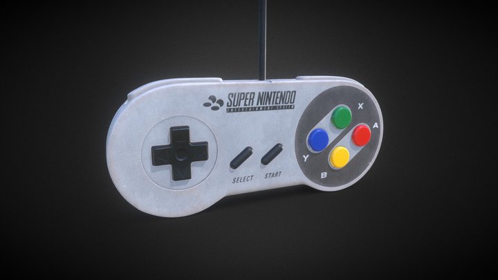 Super Nintendo (SNES) Controller 3D Model