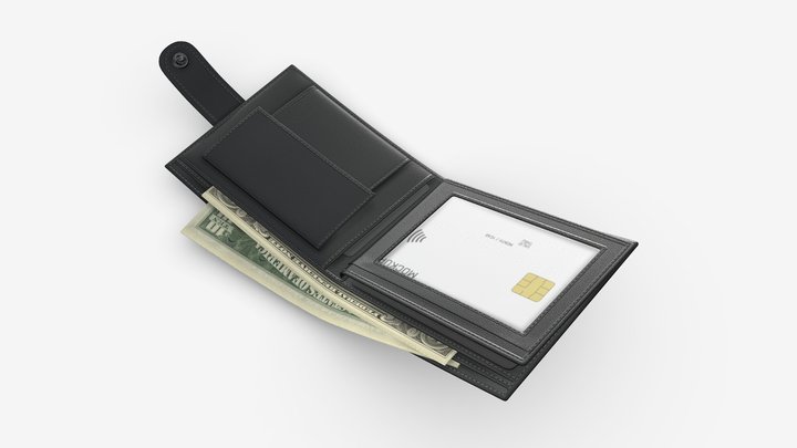 Leather Wallet for Men Unfolded 01 3D Model