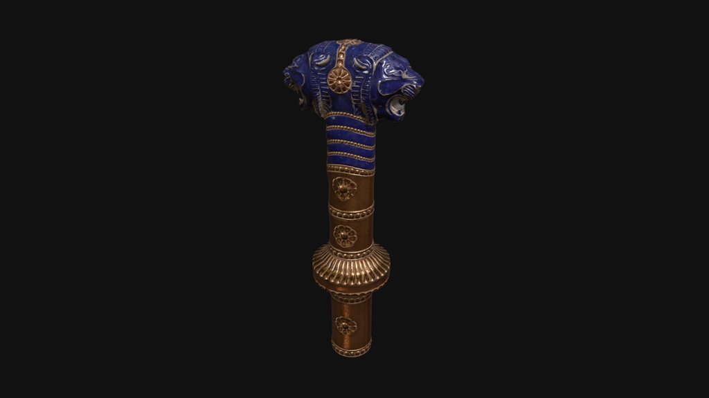Lion-Head Staff Finial | Lowpoly Asset