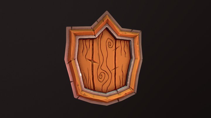 Low Poly Cute Game Asset Shield 3D Model