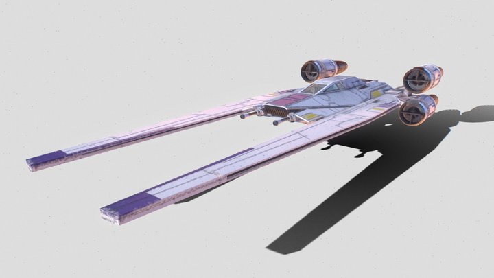 Andors U-Wing + lowpoly interior | animated 3D Model