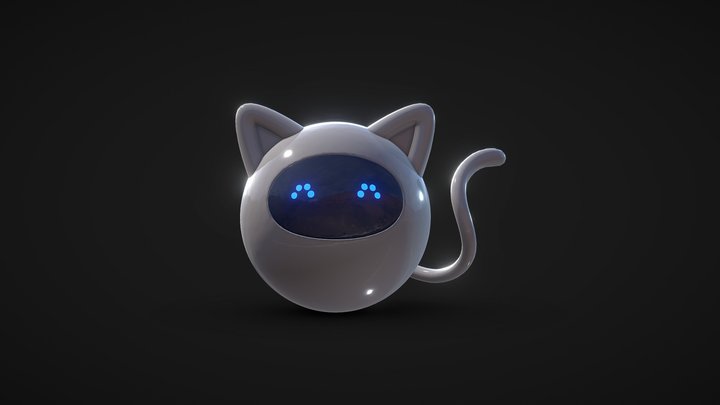 Robo round cat astronaut 3D Model