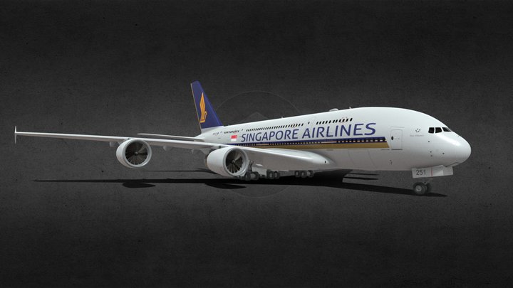 AIRBUS A380 Singapore Airlines 3D Model
