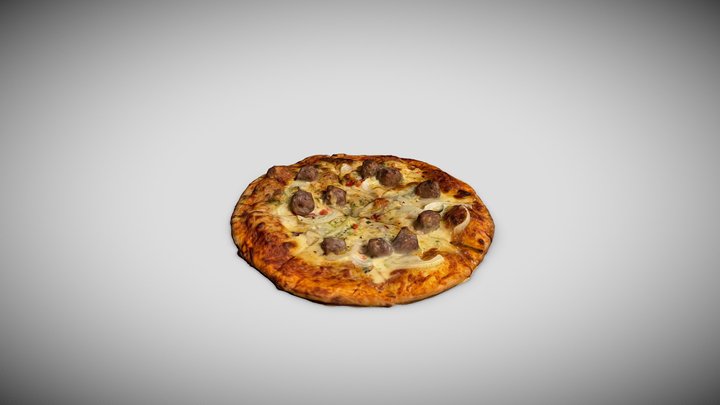 Meatball Pizza 3D Model