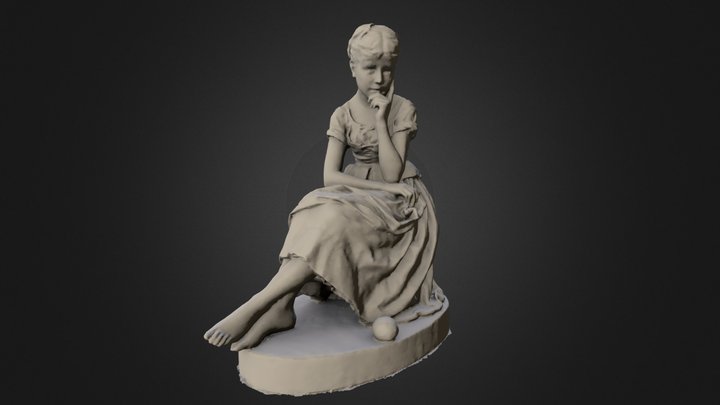 Statue girl in Ile de Puteaux, France