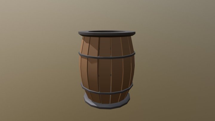 Low Poly Barrel Assets - Barrel Varaint 1 of 3 3D Model
