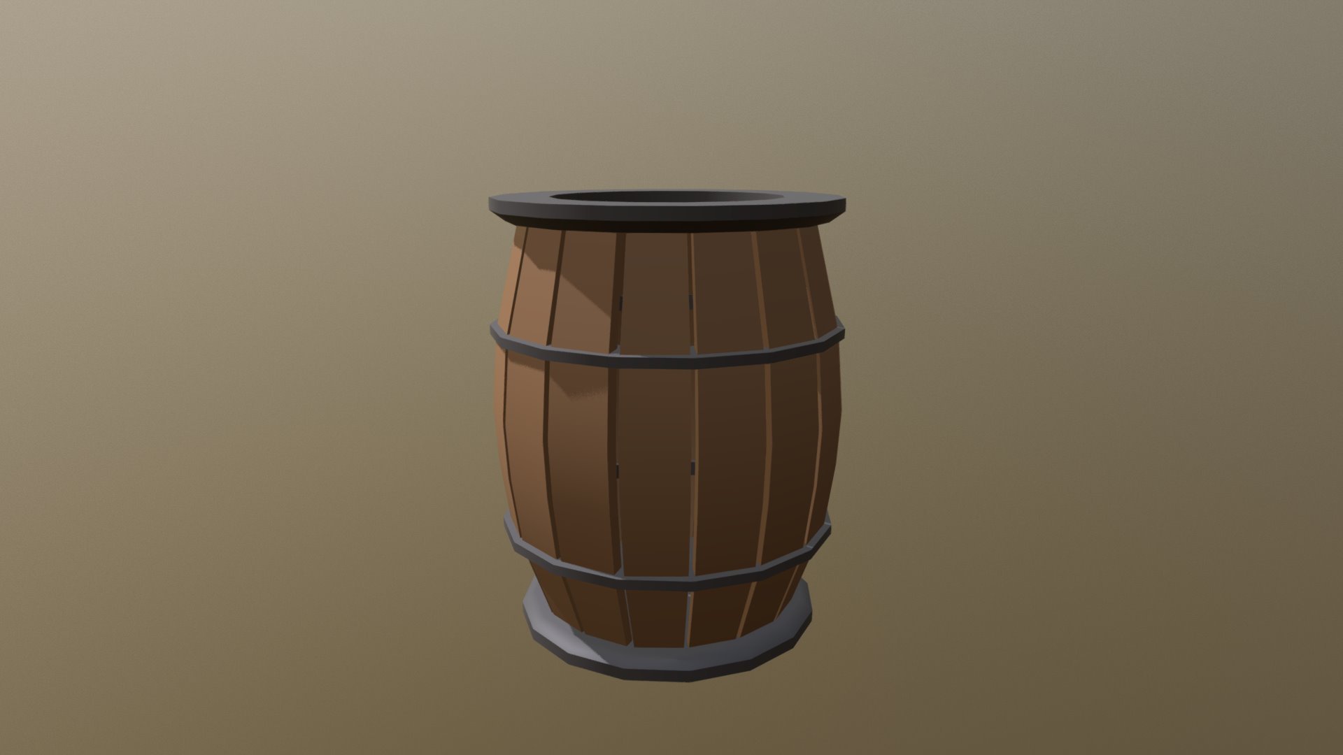 Low Poly Barrel Assets Barrel Varaint 1 Of 3 3d Model By Brandon