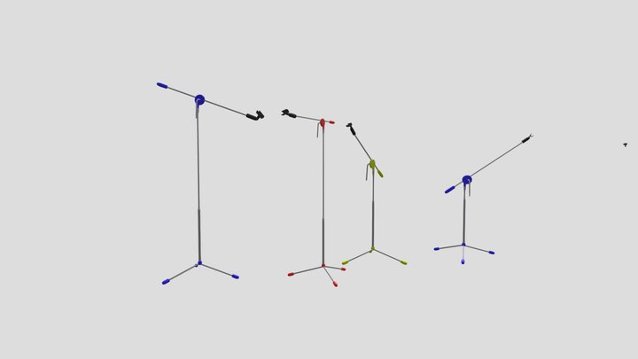 Microphone Stand With Color 3D Model