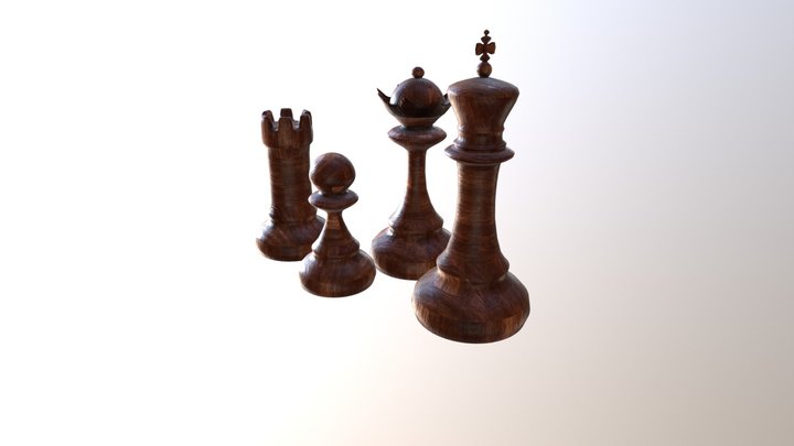 wooden chess 3D Model