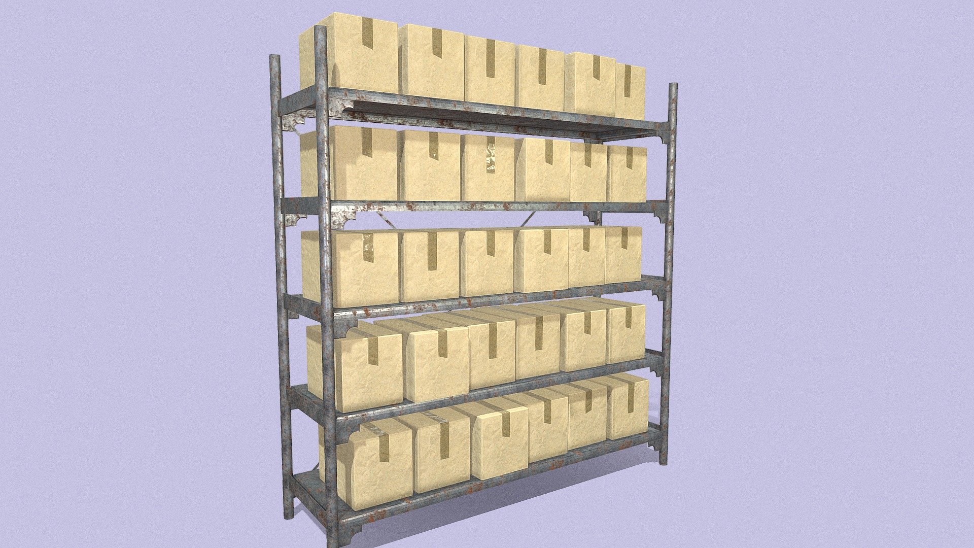Rusty Metal Warehouse Shelving