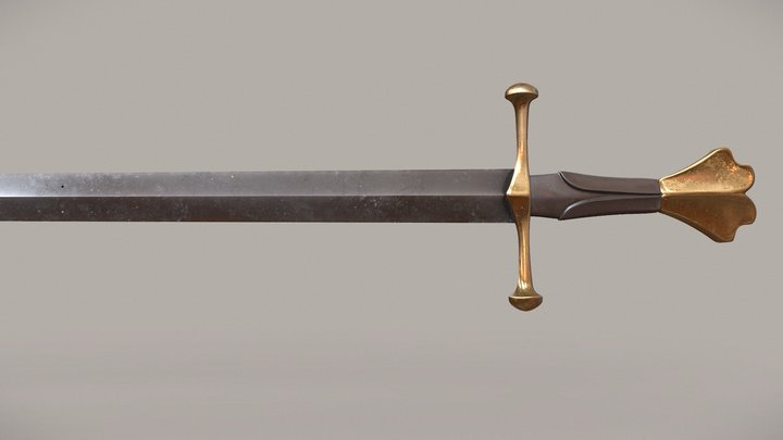 medieval european transitional sword 3D Model