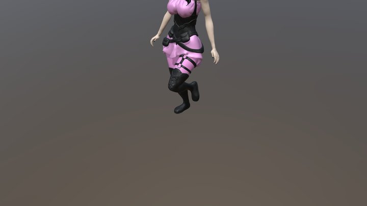 Catwalk Walking Female Adventurer 3D Model