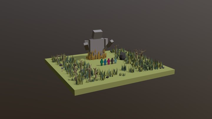 Low Poly Magic Forest 3D Model