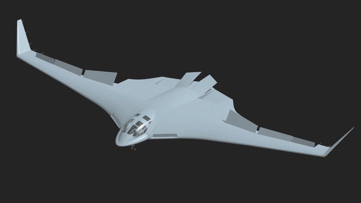 Tupolev PAK DA Low Poly PBR Realistic 3D Model