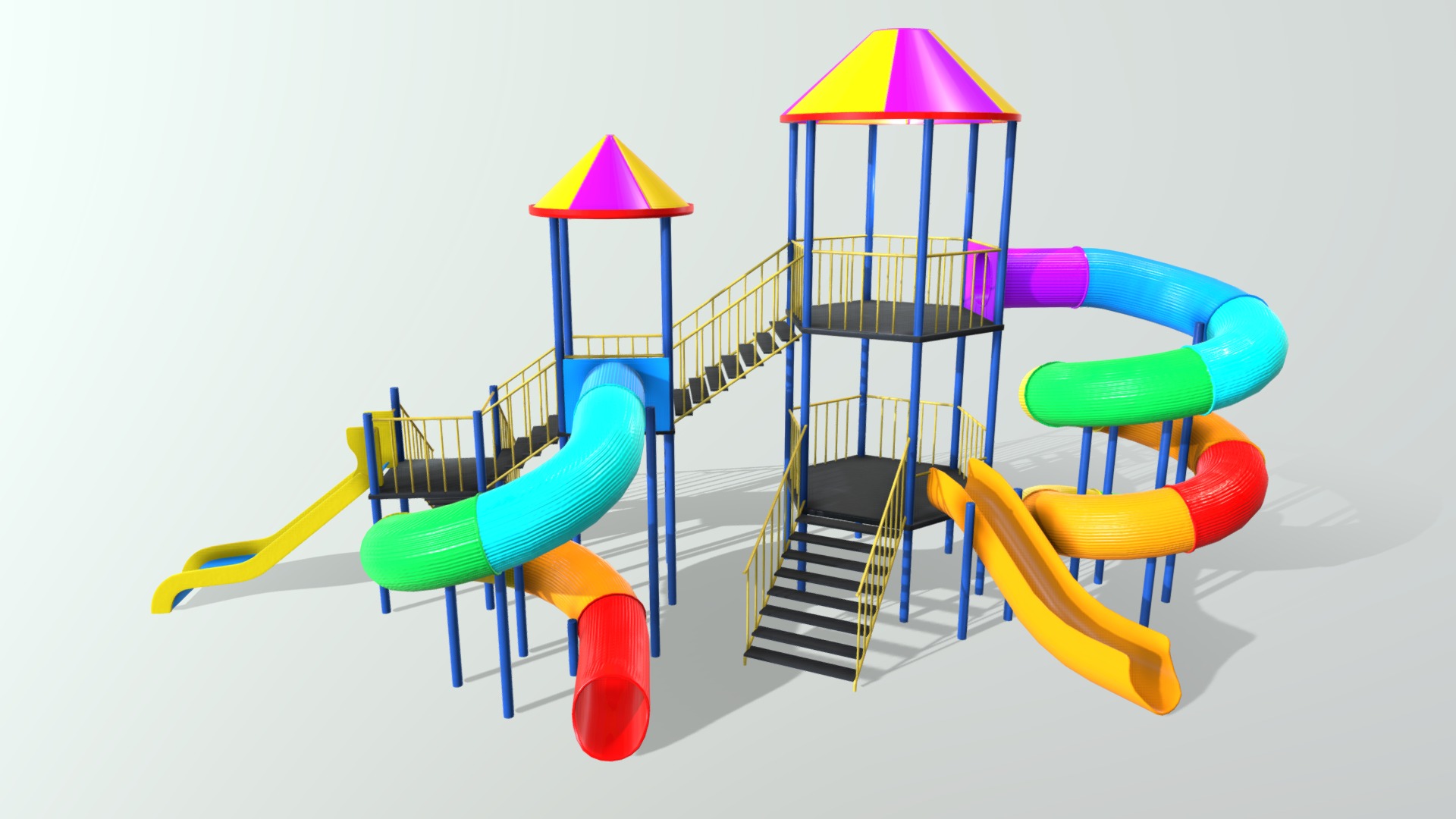 3D model Playground for children - This is a 3D model of the Playground for children. The 3D model is about a child's playground with colorful chairs.