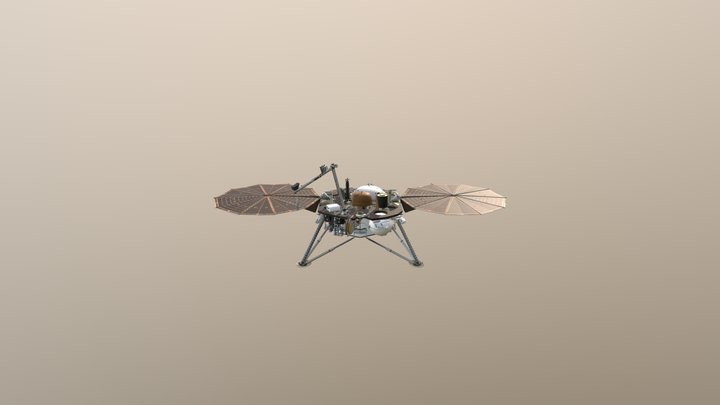 NASA Mars InSight Lander Arm Deployed 3D Model