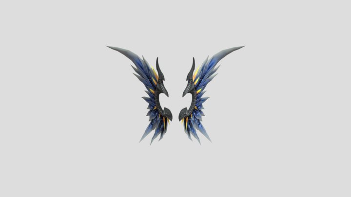 Sapphire Angel Wings 3D Model