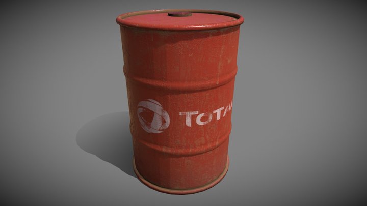 Fuel/Gas Barrel - Low Poly Game Ready 3D Model