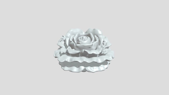 A white rose flower 3D Model