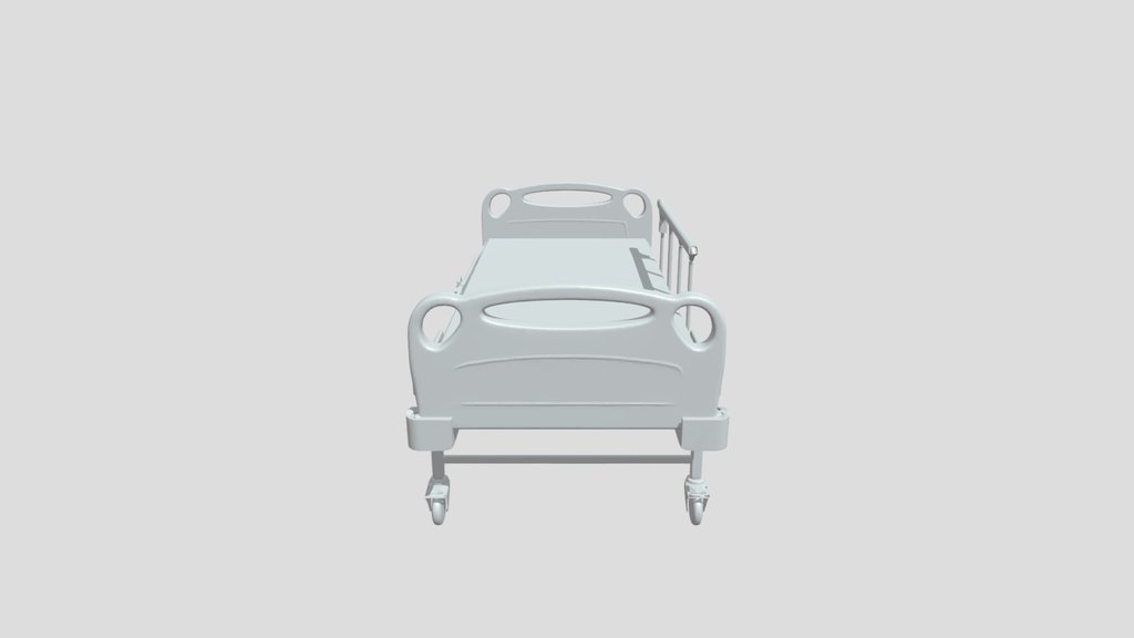 Hospital bed with wheels