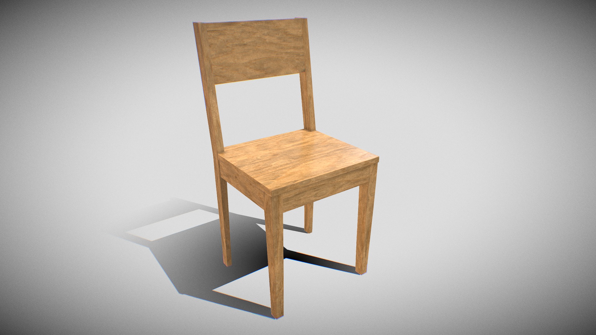 3D model Chair wooden - This is a 3D model of the Chair wooden. The 3D model is about a wooden chair on a white background.