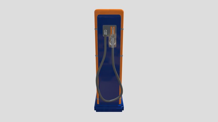 Old School petrol pump - School Assignment 3D Model