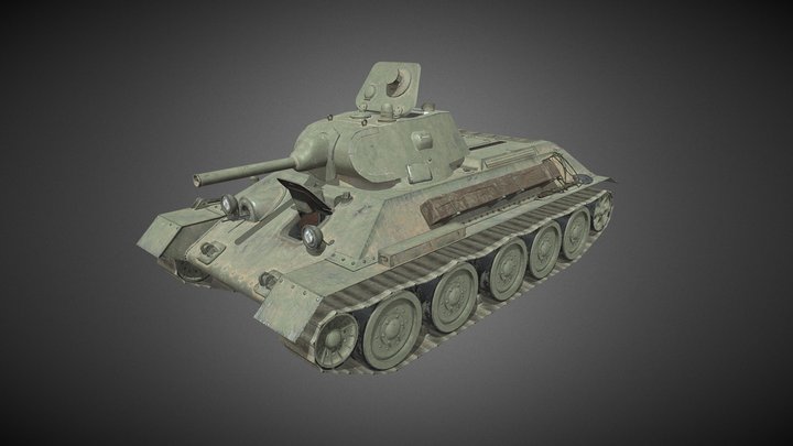 T-34 1940 WW2 Soviet Tank / interior 3D Model