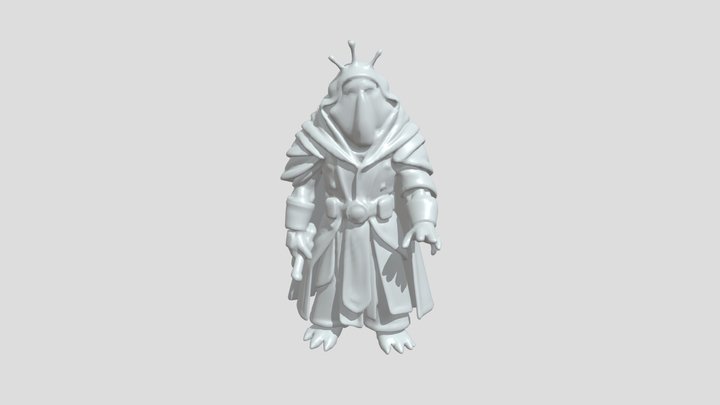 Armored alien insectoid warrior holding a glowi