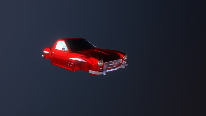 Red Mercedes Textures 3D Model