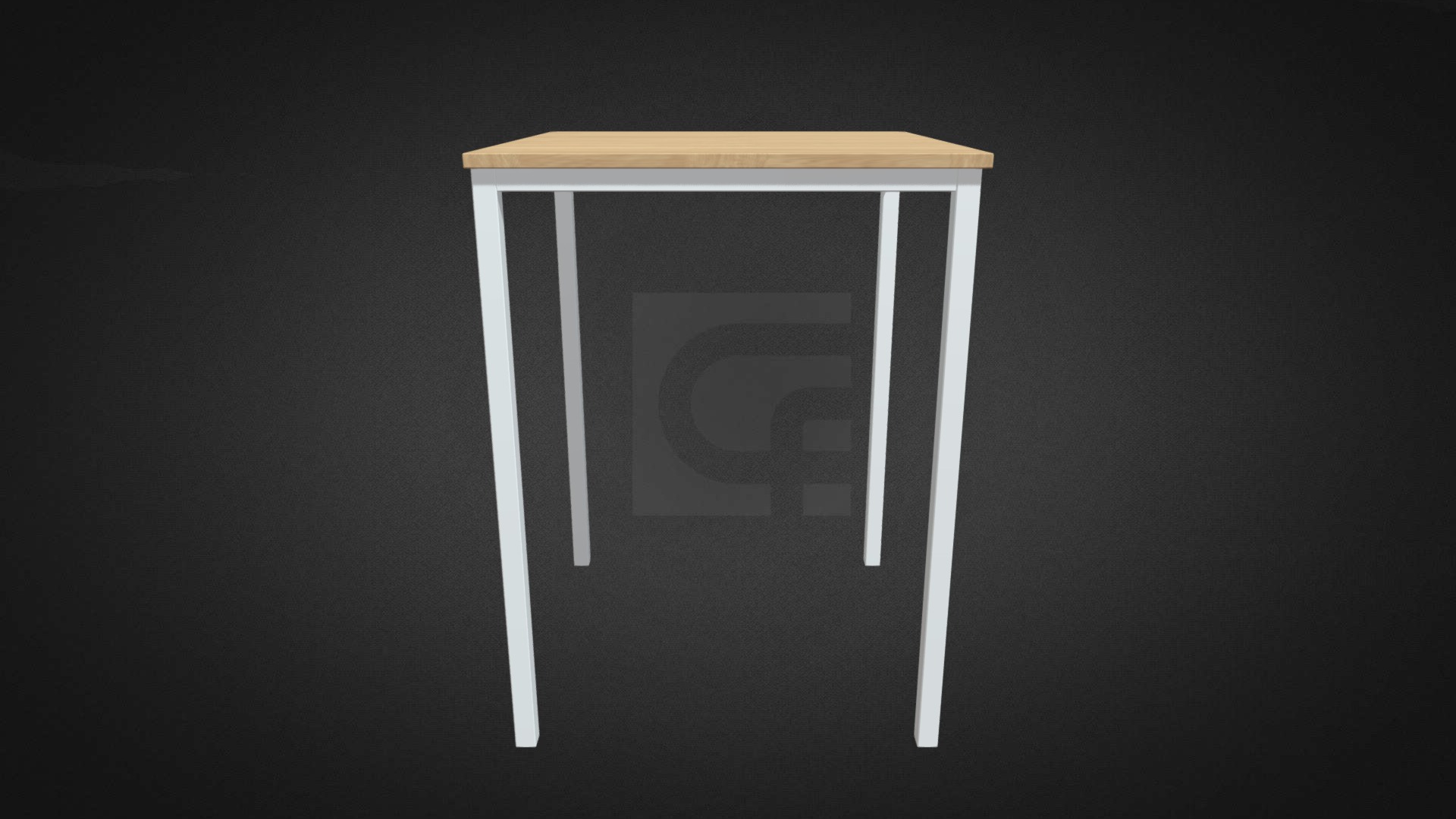 3D model Corrine Oak Bar Table Hire - This is a 3D model of the Corrine Oak Bar Table Hire. The 3D model is about a white square with a black background.
