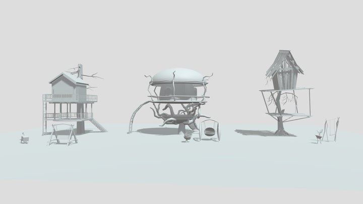 Tree houses 3D Model