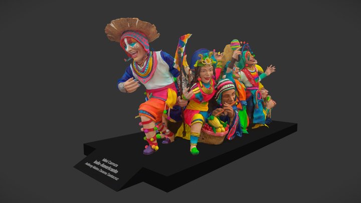 Mini Carroza indo Americanto Carnaval Pasto 2024 3D Model