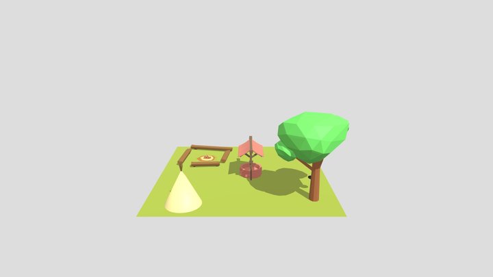 campsite scene - asset animation 3D Model