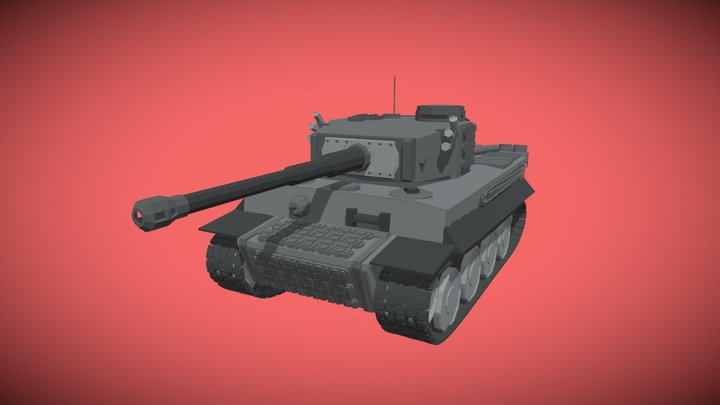 Tiger Tank (Low Poly) 3D Model