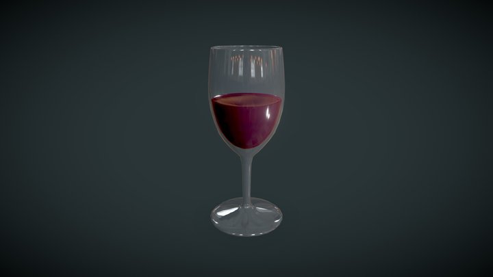 Wine In Glass Modo 3D Model