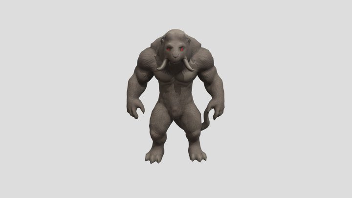 Serpent-Tailed Yeti 3D Model