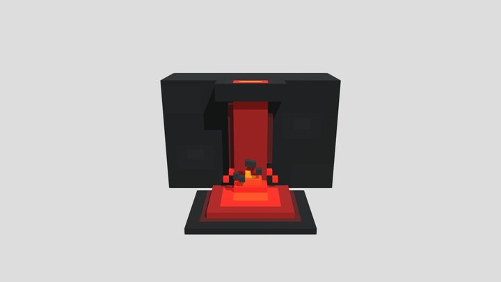 Lava Waterfall - Voxel 32x32 – Gratis 3D-model STL