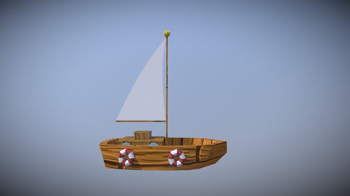 Low Poly Boat 3D Model