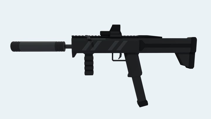 Low poly suppressed smg 3D Model
