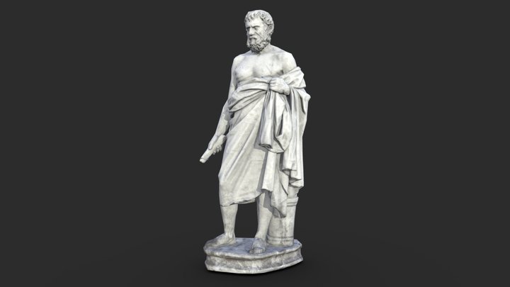 Greek Man Statue - Granite 3D Model