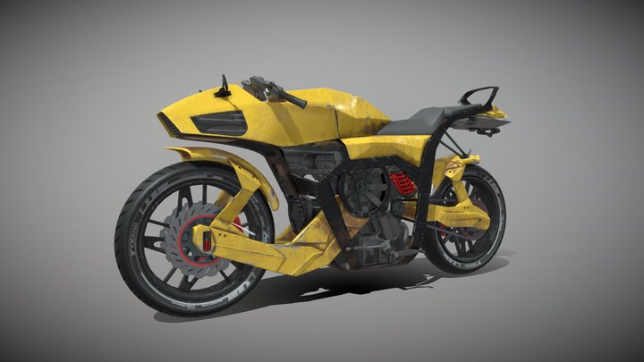 Sci-fi motorcycle - Animated 3D Model