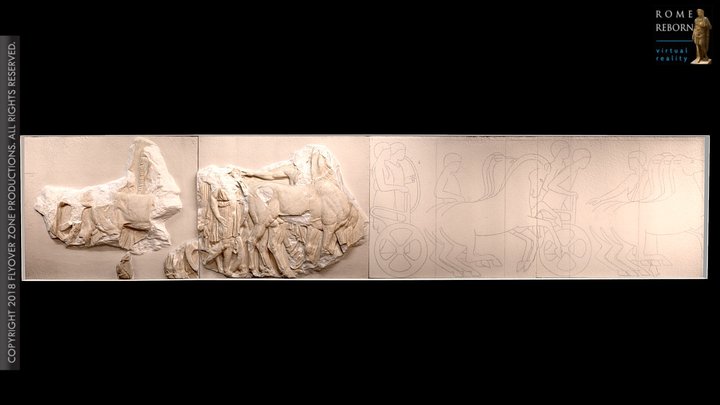 3D rendering of Parthenon South Frieze Part 7