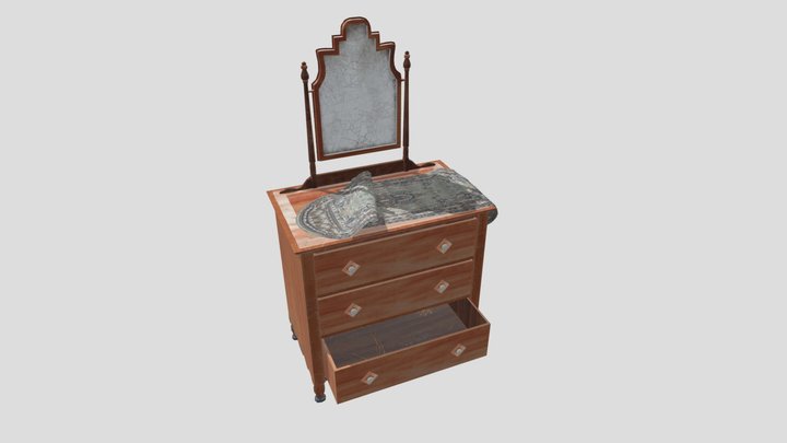 Old Dresser with Mirror 3D Model
