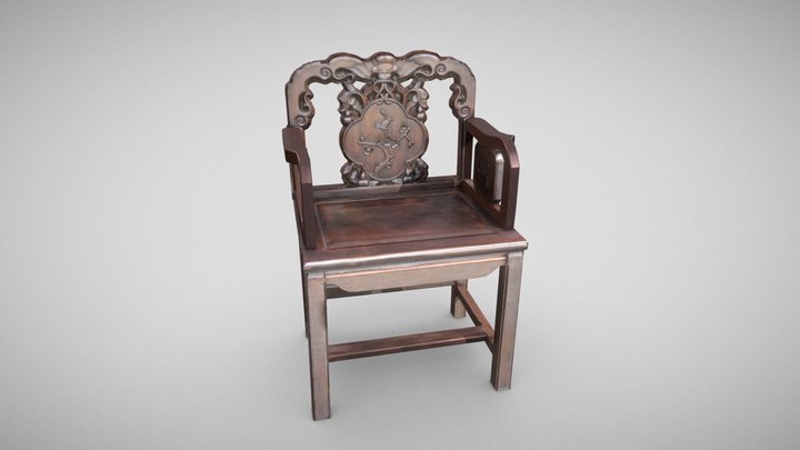 Htech Photoscan | Peranakan Chair Cleaned 3D Model