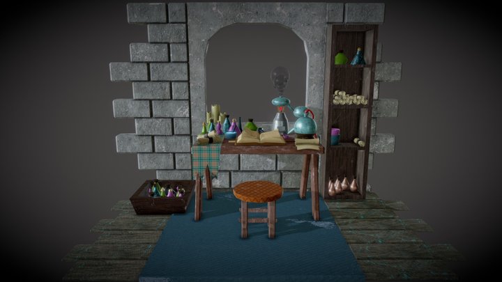 Secret alchemical room 3D Model